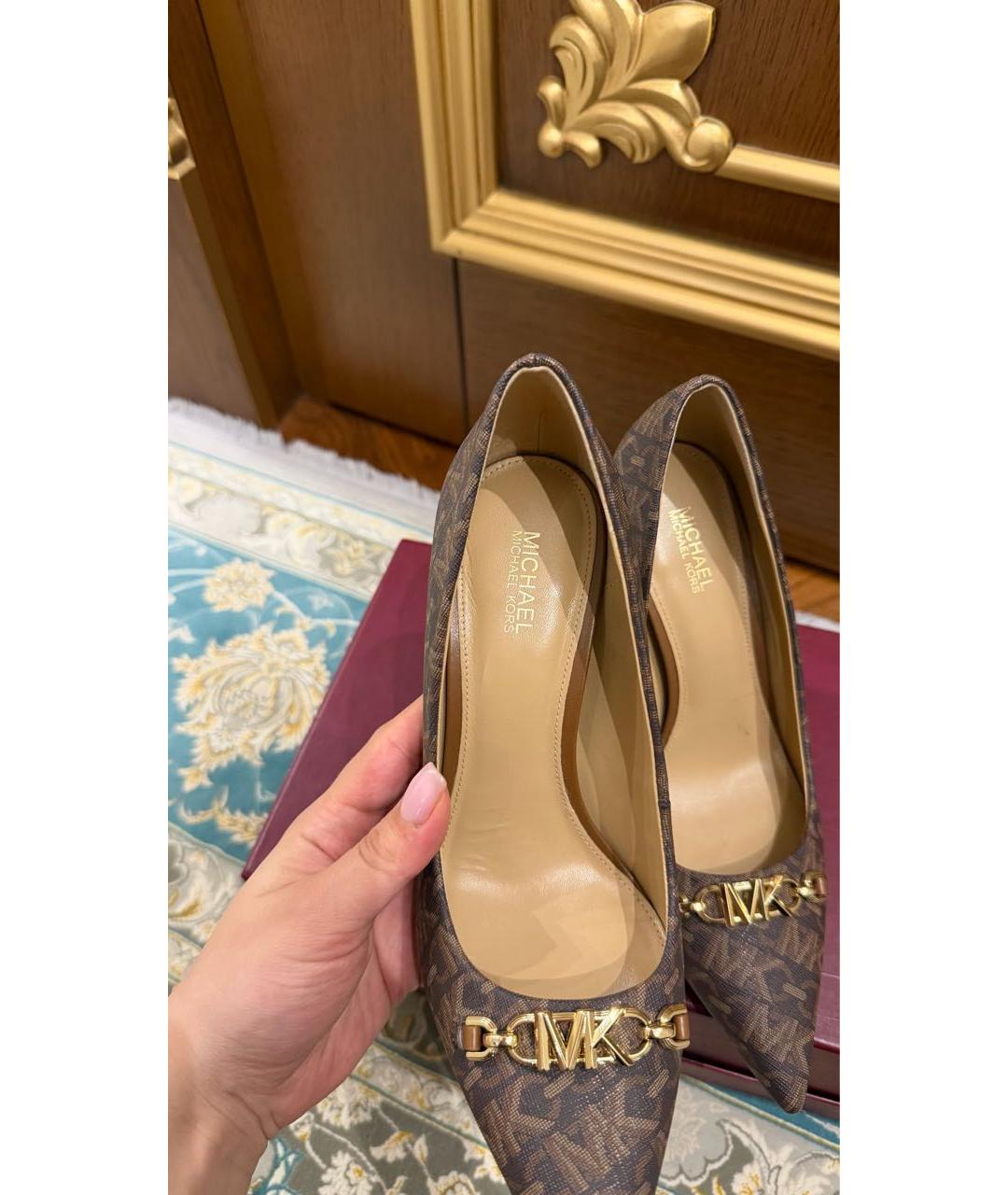 MICHAEL KORS Коричневые кожаные туфли, фото 6