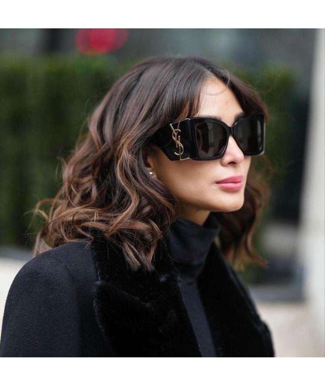 SAINT LAURENT Черные пластиковые солнцезащитные очки, фото 5