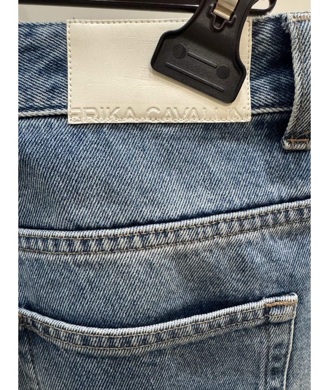 ERIKA CAVALLINI Голубые хлопковые джинсы слим, фото 5