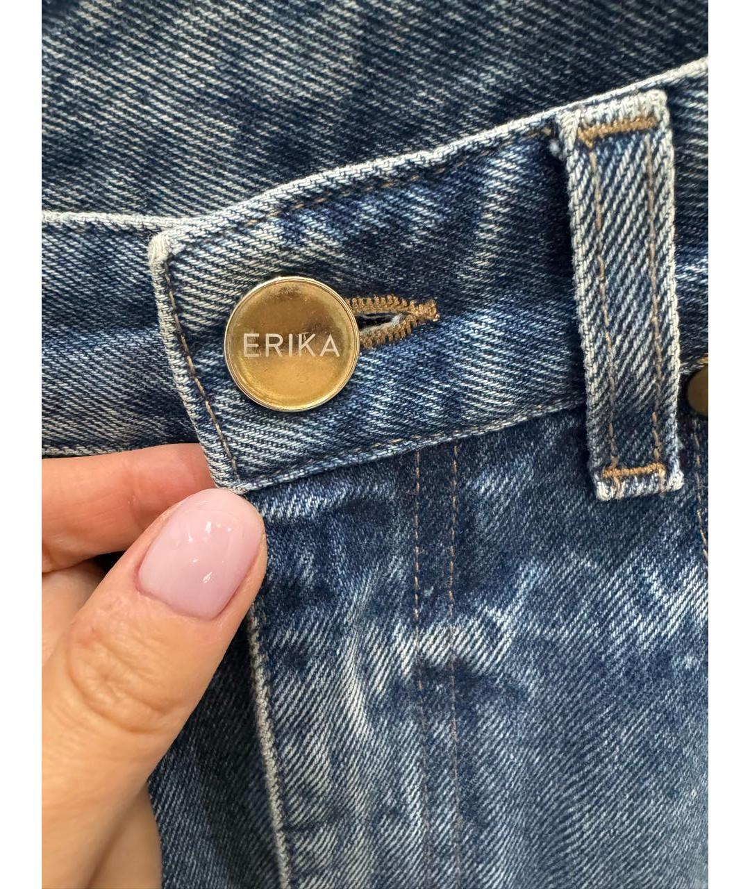 ERIKA CAVALLINI Голубые хлопковые джинсы слим, фото 4