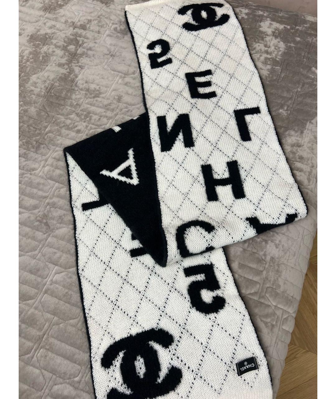 CHANEL Черный кашемировый шарф, фото 3