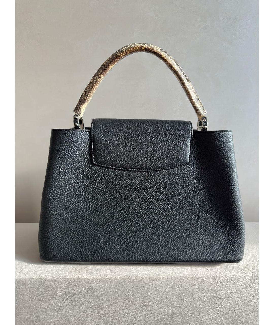 LOUIS VUITTON Черная кожаная сумка с короткими ручками, фото 3