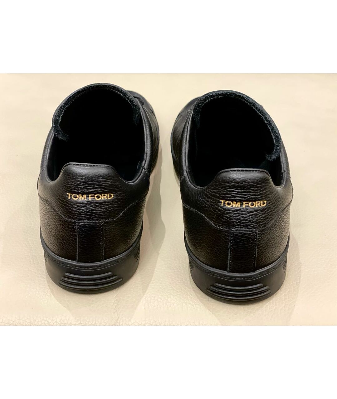 TOM FORD Черные кожаные низкие кроссовки / кеды, фото 4