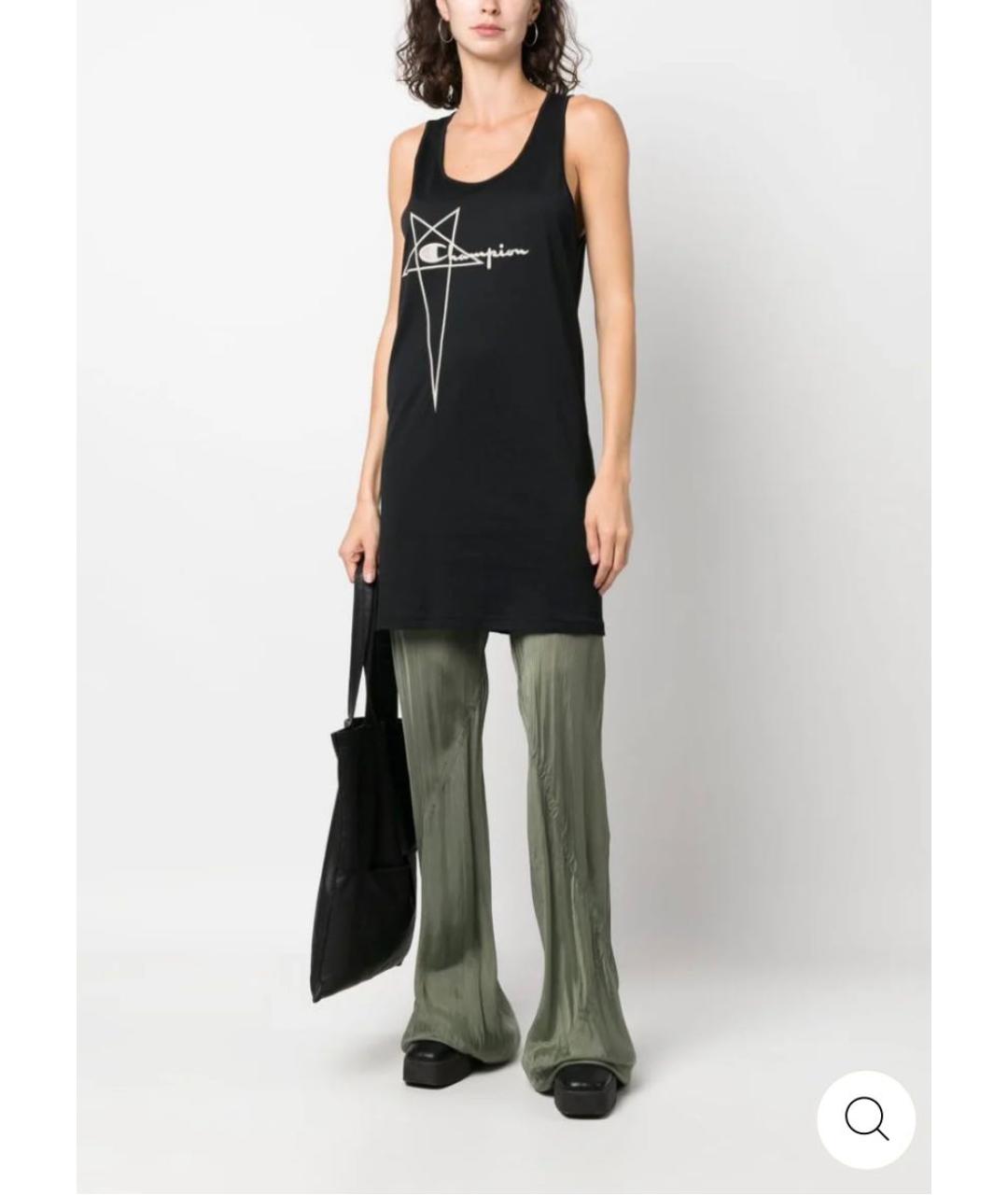 RICK OWENS Черное хлопковое повседневное платье, фото 3