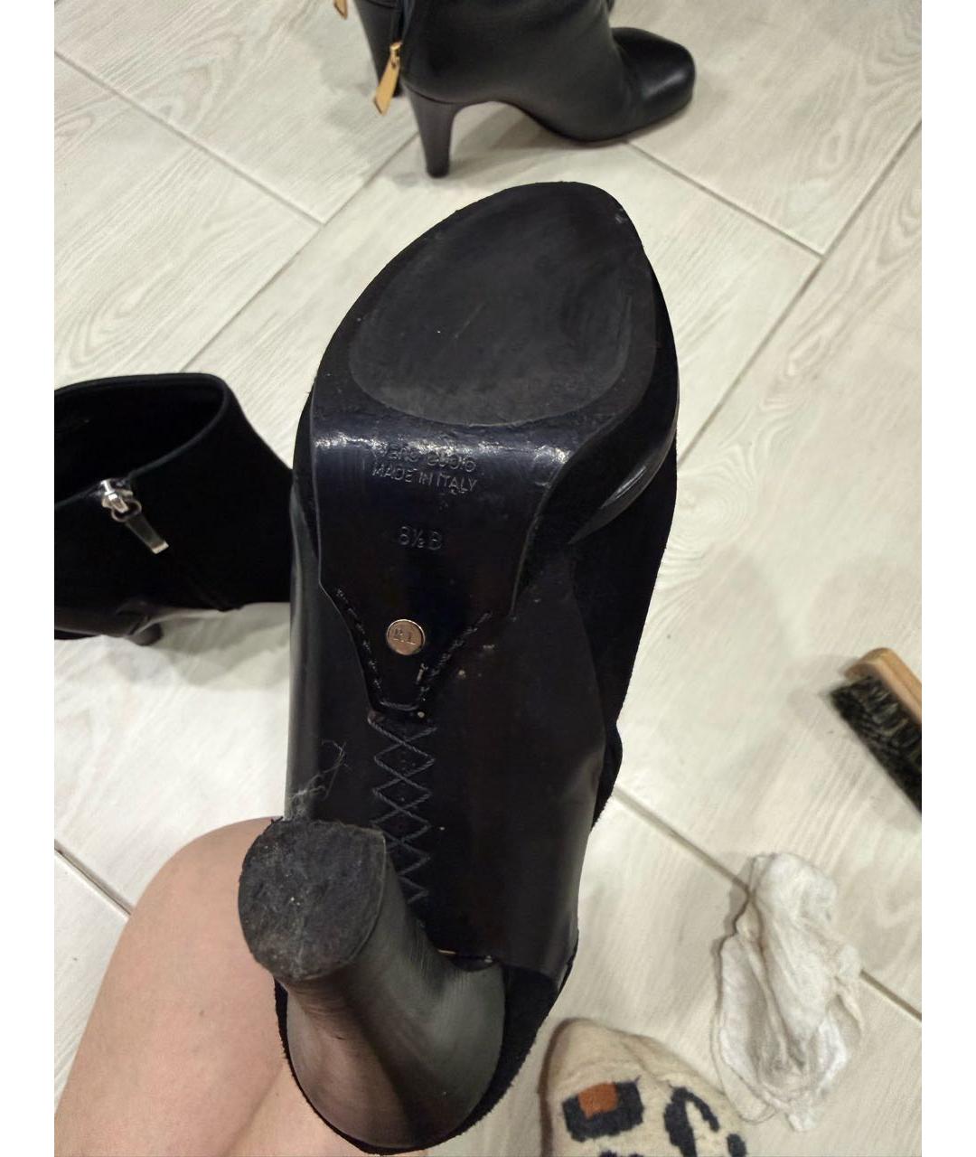 RALPH LAUREN COLLECTION Черные замшевые ботильоны, фото 6