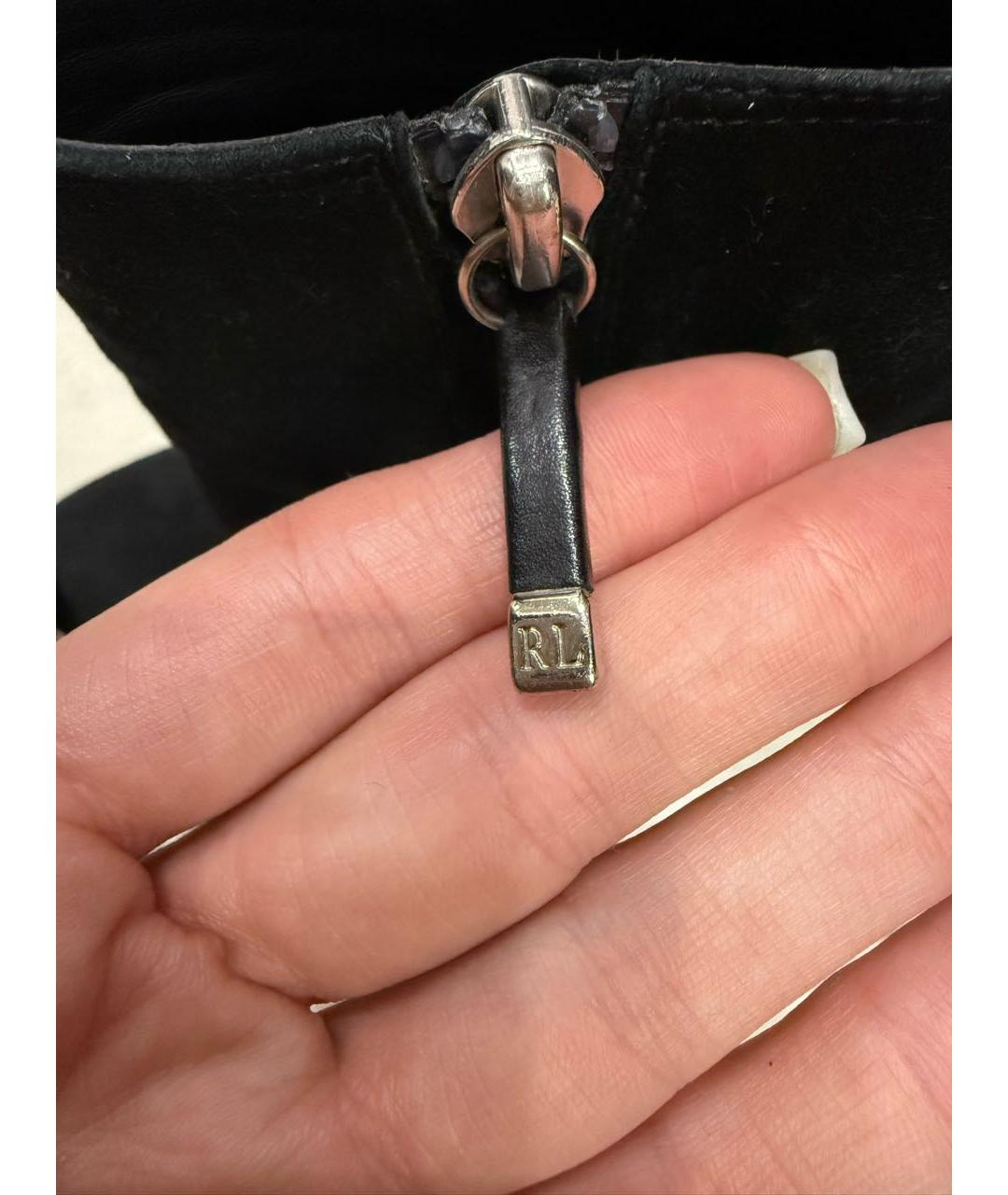 RALPH LAUREN COLLECTION Черные замшевые ботильоны, фото 5