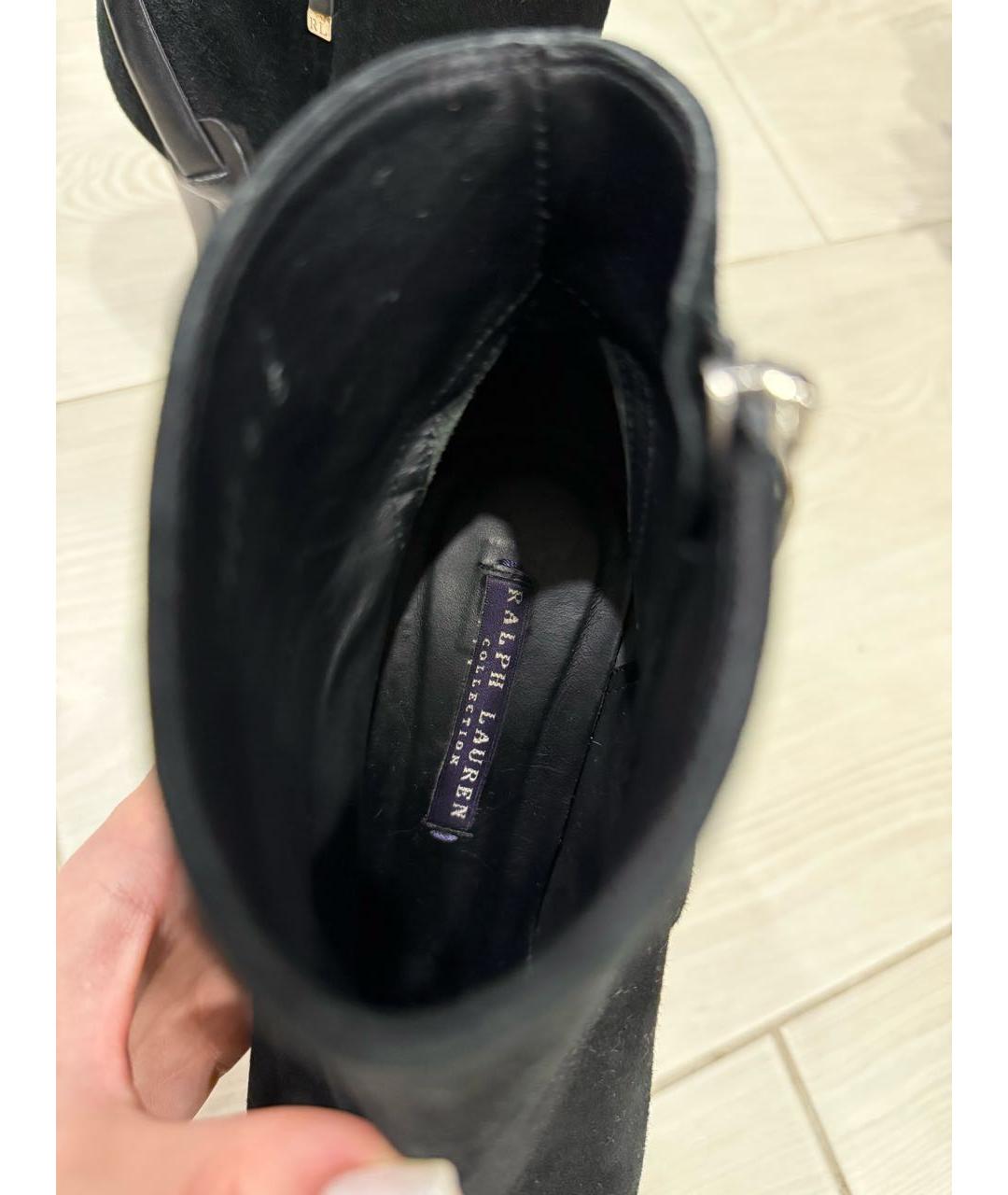 RALPH LAUREN COLLECTION Черные замшевые ботильоны, фото 3
