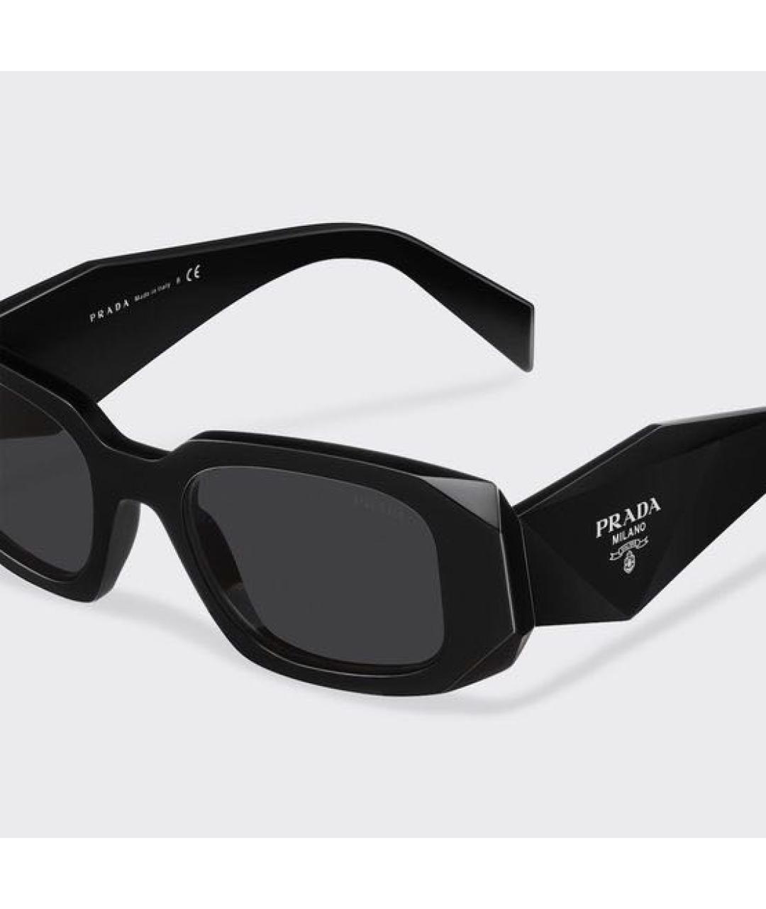PRADA Черные пластиковые солнцезащитные очки, фото 2
