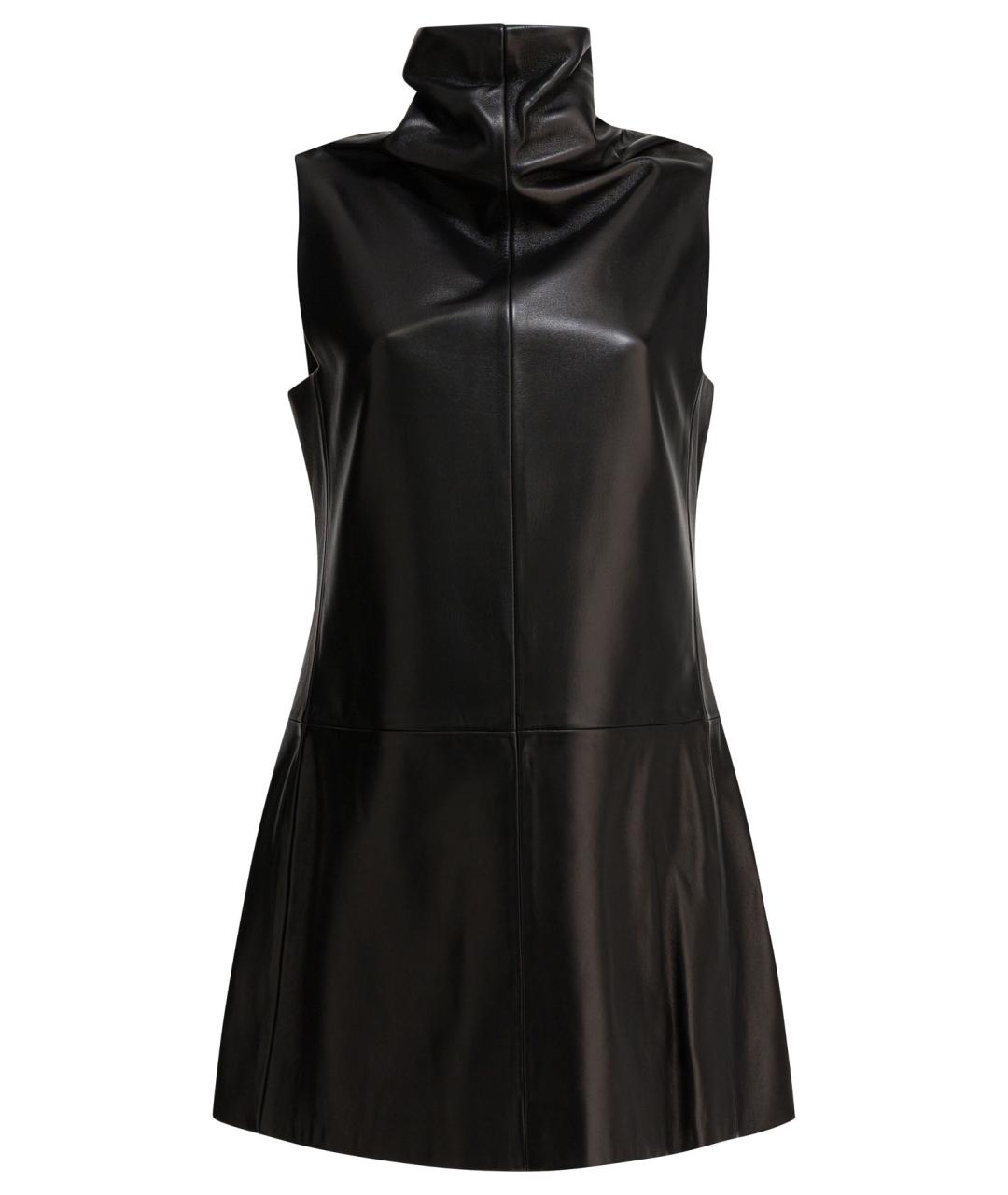 KHAITE Черное кожаное повседневное платье, фото 1