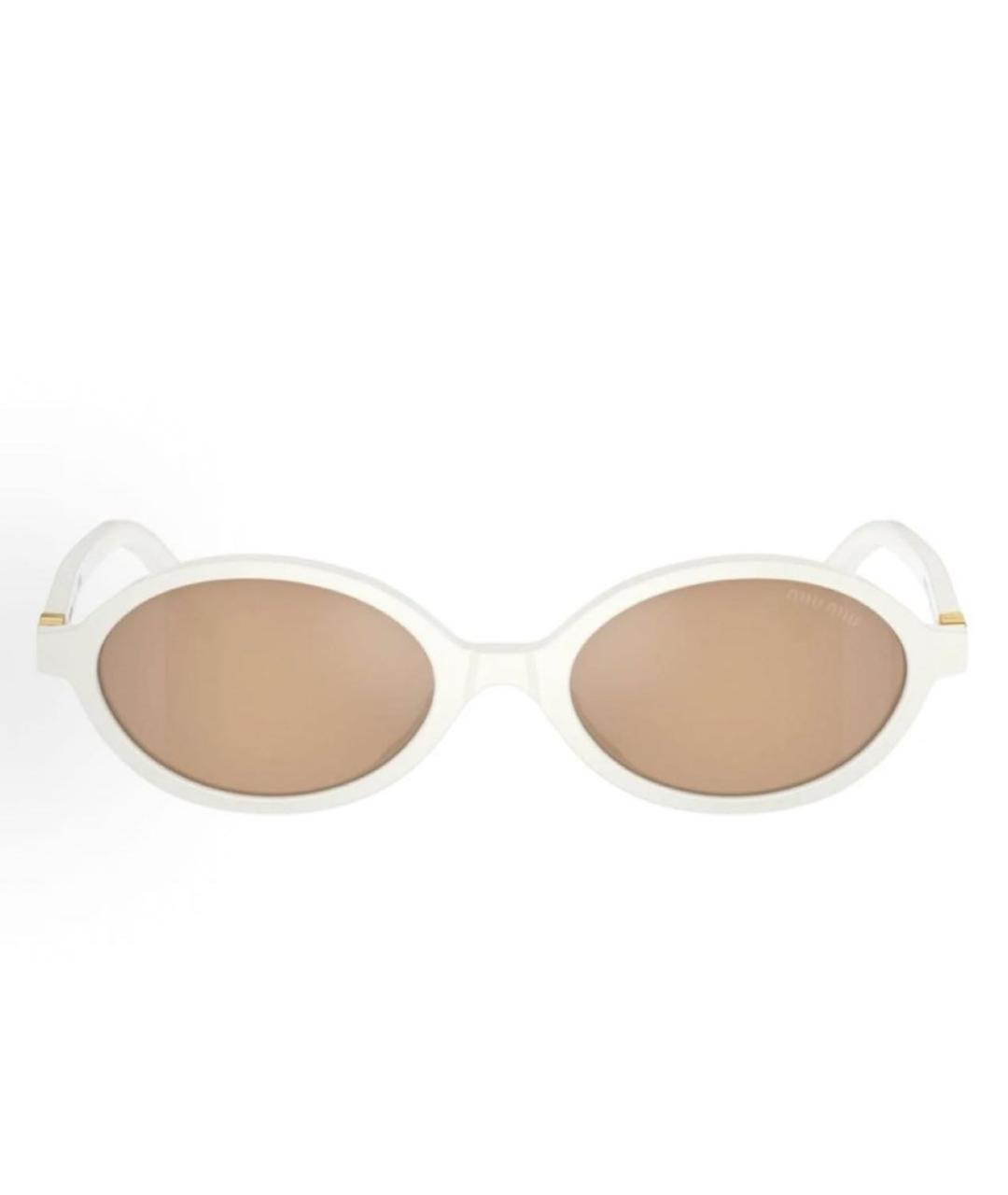 MIU MIU Белые пластиковые солнцезащитные очки, фото 2
