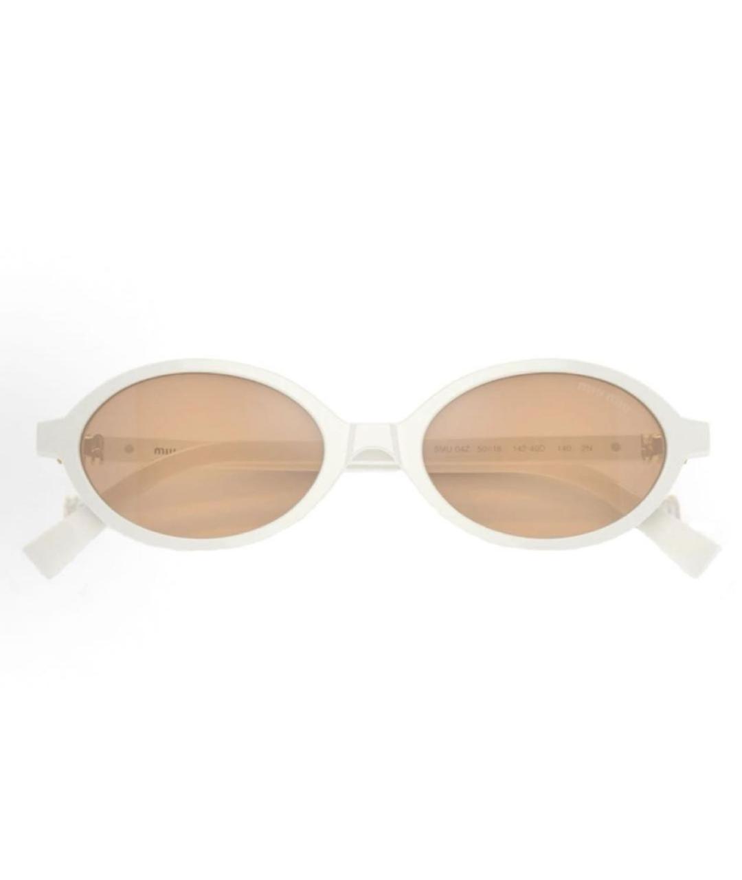 MIU MIU Белые пластиковые солнцезащитные очки, фото 3