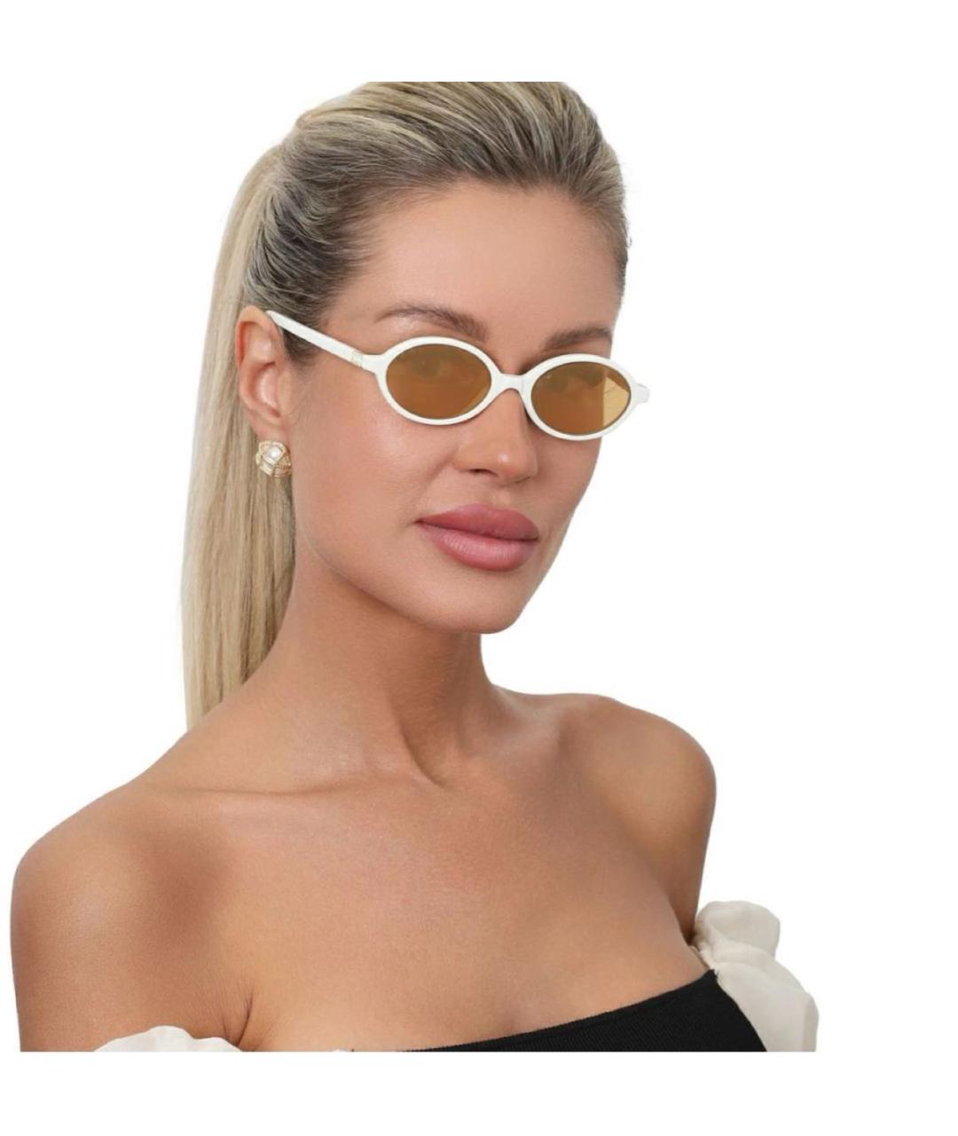 MIU MIU Белые пластиковые солнцезащитные очки, фото 4