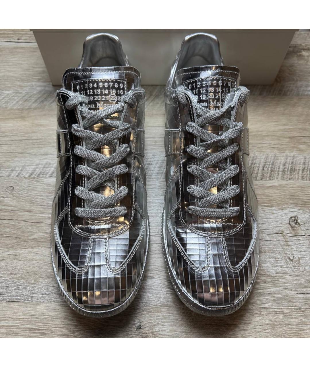 MAISON MARGIELA Серебряные низкие кроссовки / кеды, фото 2