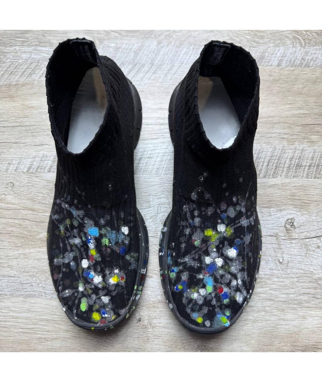 MAISON MARGIELA Черные текстильные низкие кроссовки / кеды, фото 2