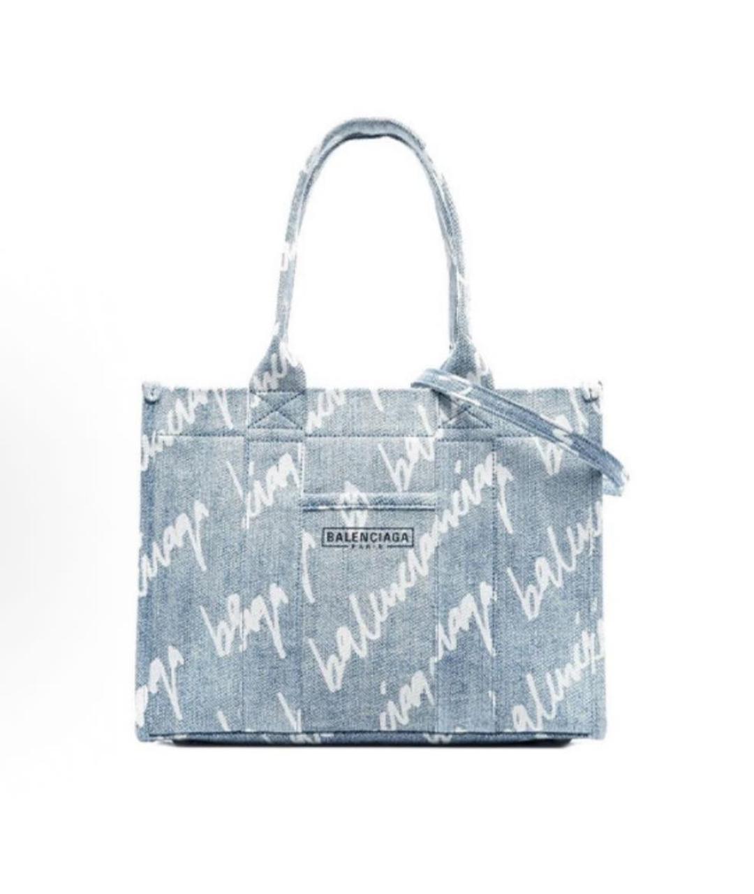 BALENCIAGA Голубая сумка тоут, фото 5