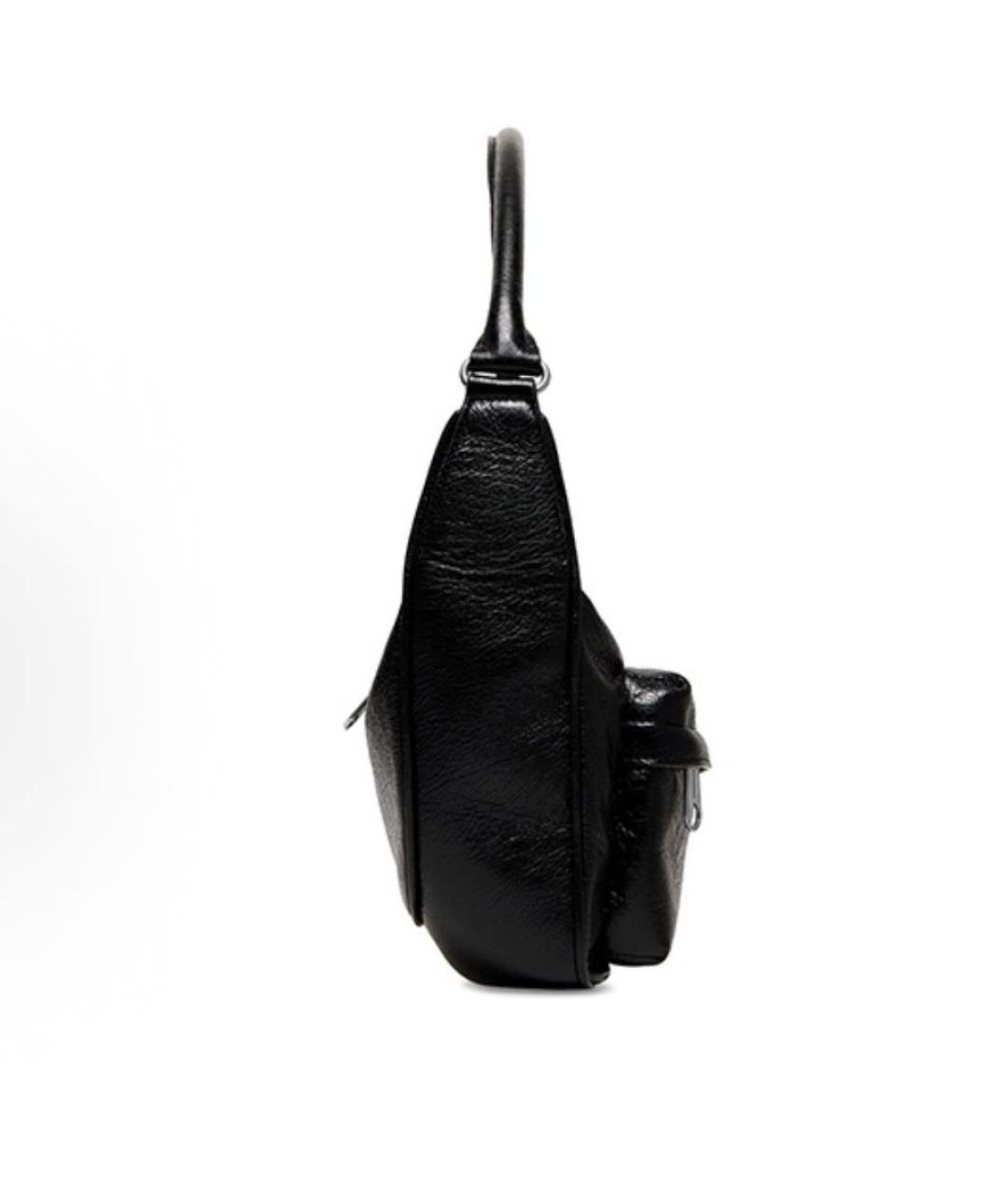 BALENCIAGA Черная сумка с короткими ручками из лакированной кожи, фото 3