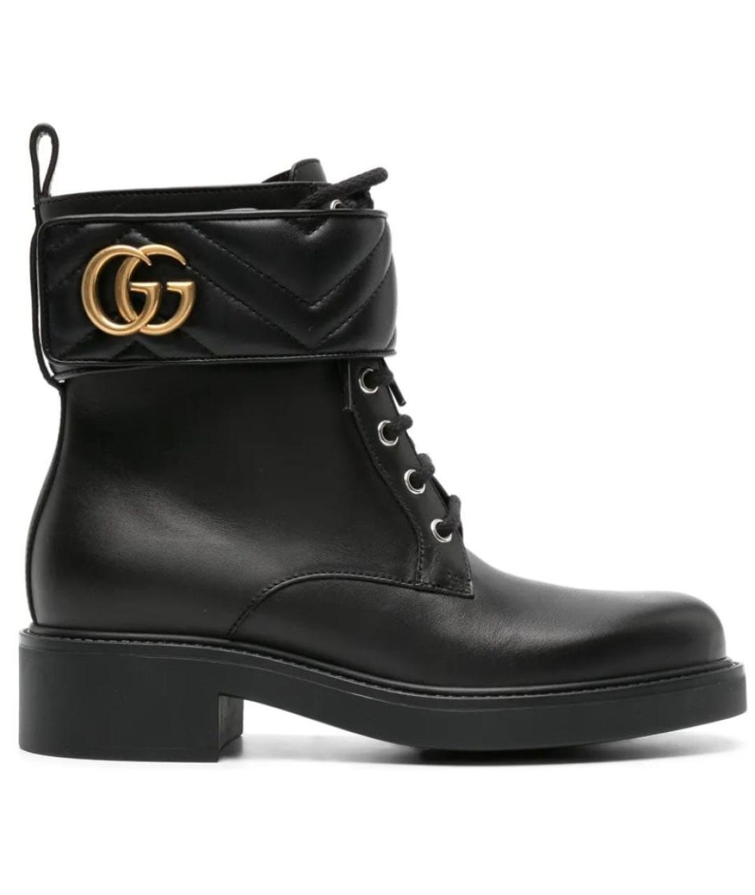 GUCCI Черные кожаные ботинки, фото 9