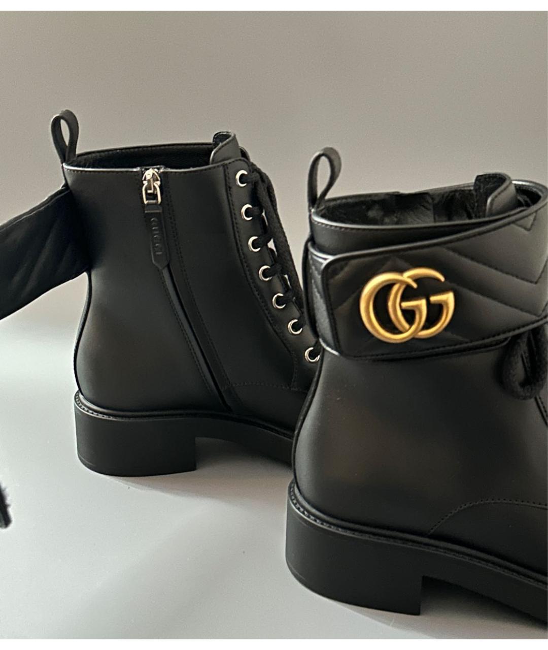 GUCCI Черные кожаные ботинки, фото 8
