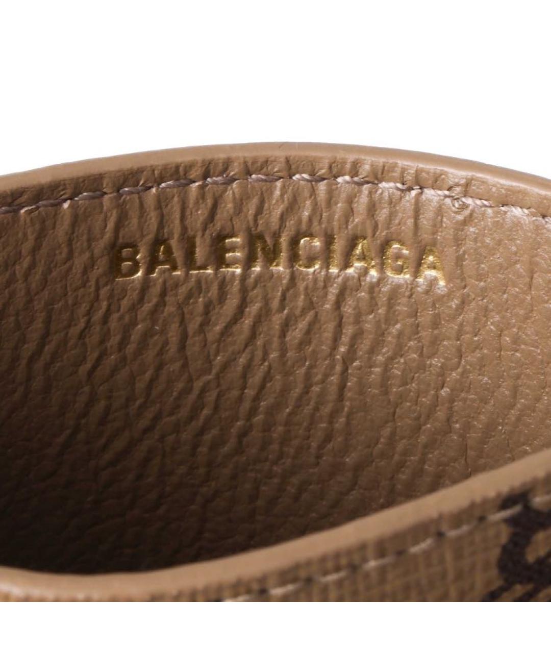 BALENCIAGA Коричневый кожаный кардхолдер, фото 5