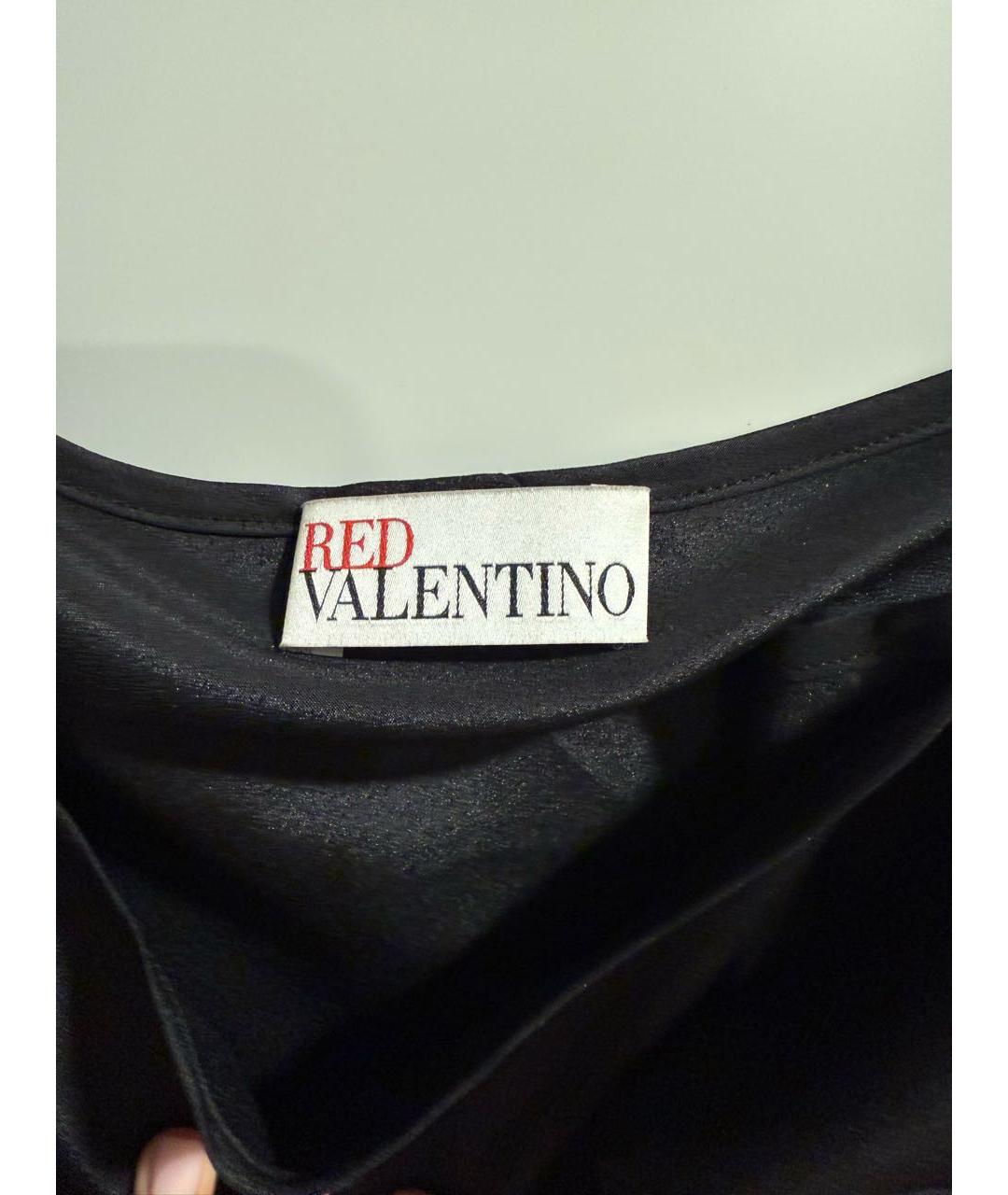 RED VALENTINO Черная шифоновая майка, фото 3