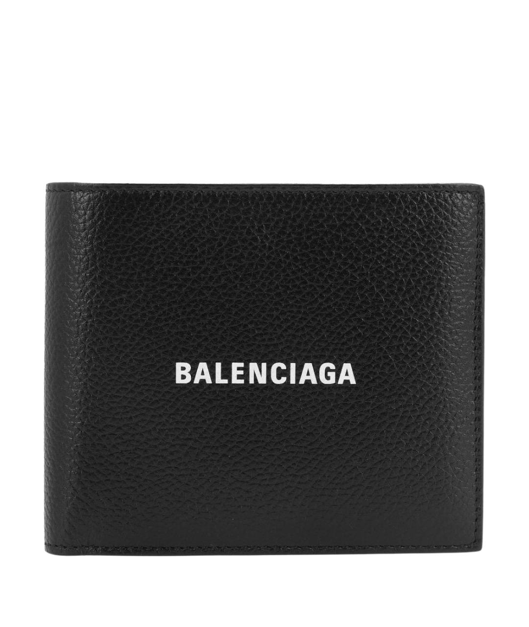 BALENCIAGA Черный кожаный кошелек, фото 1