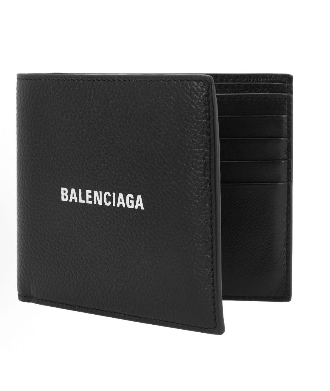 BALENCIAGA Черный кожаный кошелек, фото 2