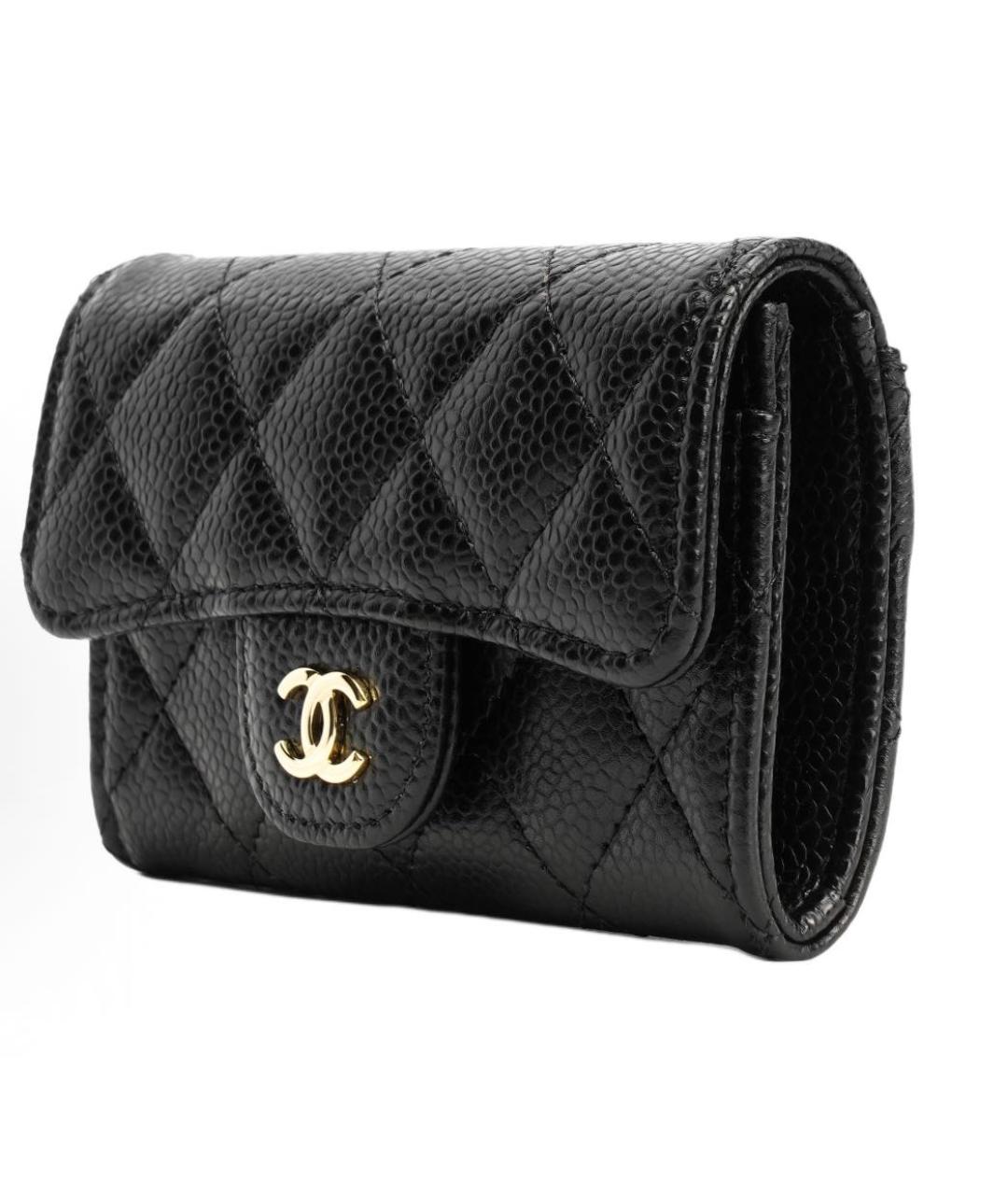 CHANEL Черный кожаный кошелек, фото 2