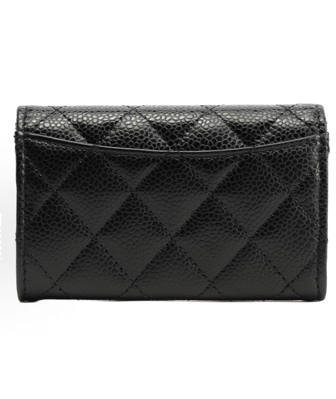 CHANEL Черный кожаный кошелек, фото 3