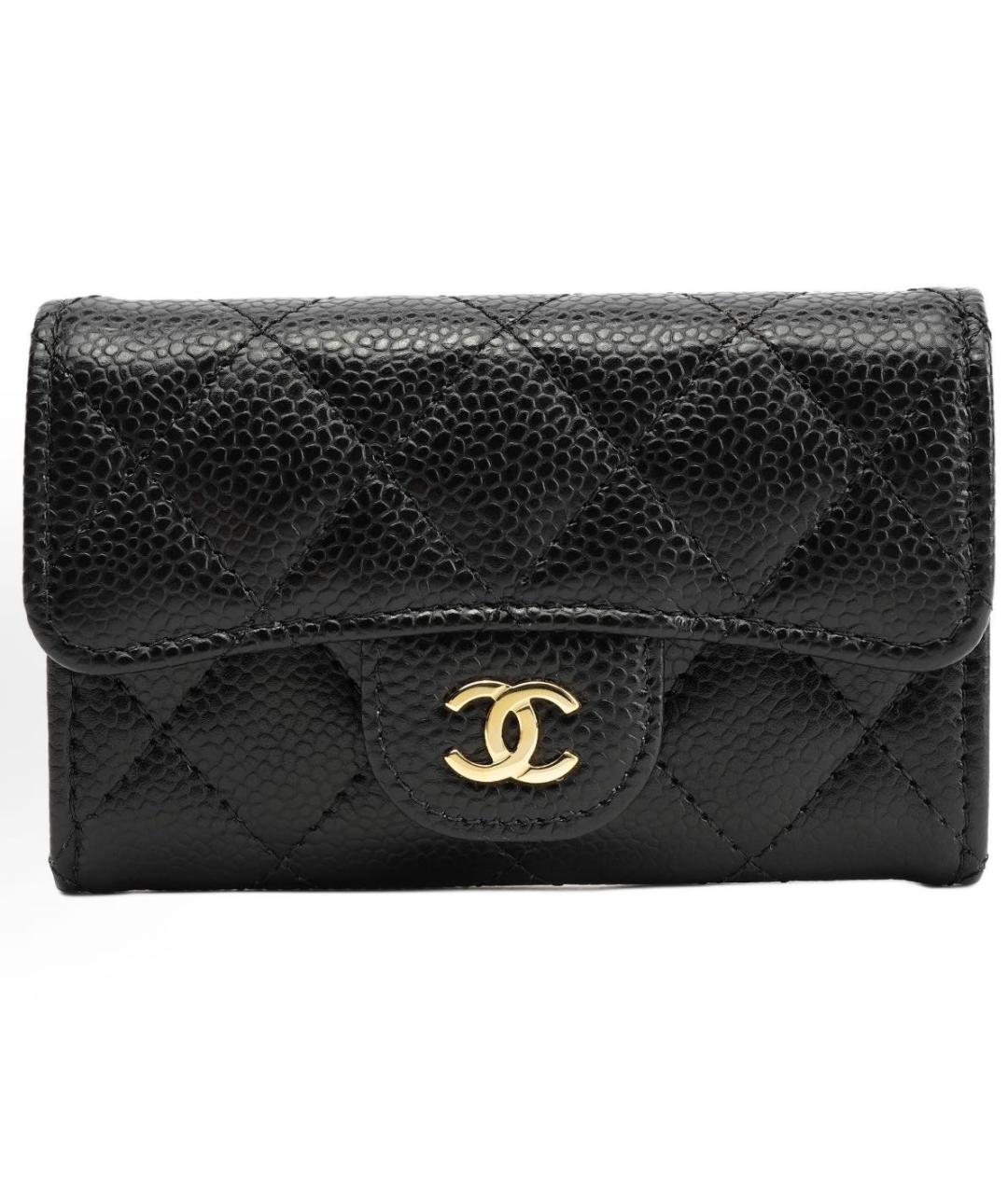 CHANEL Черный кожаный кошелек, фото 5