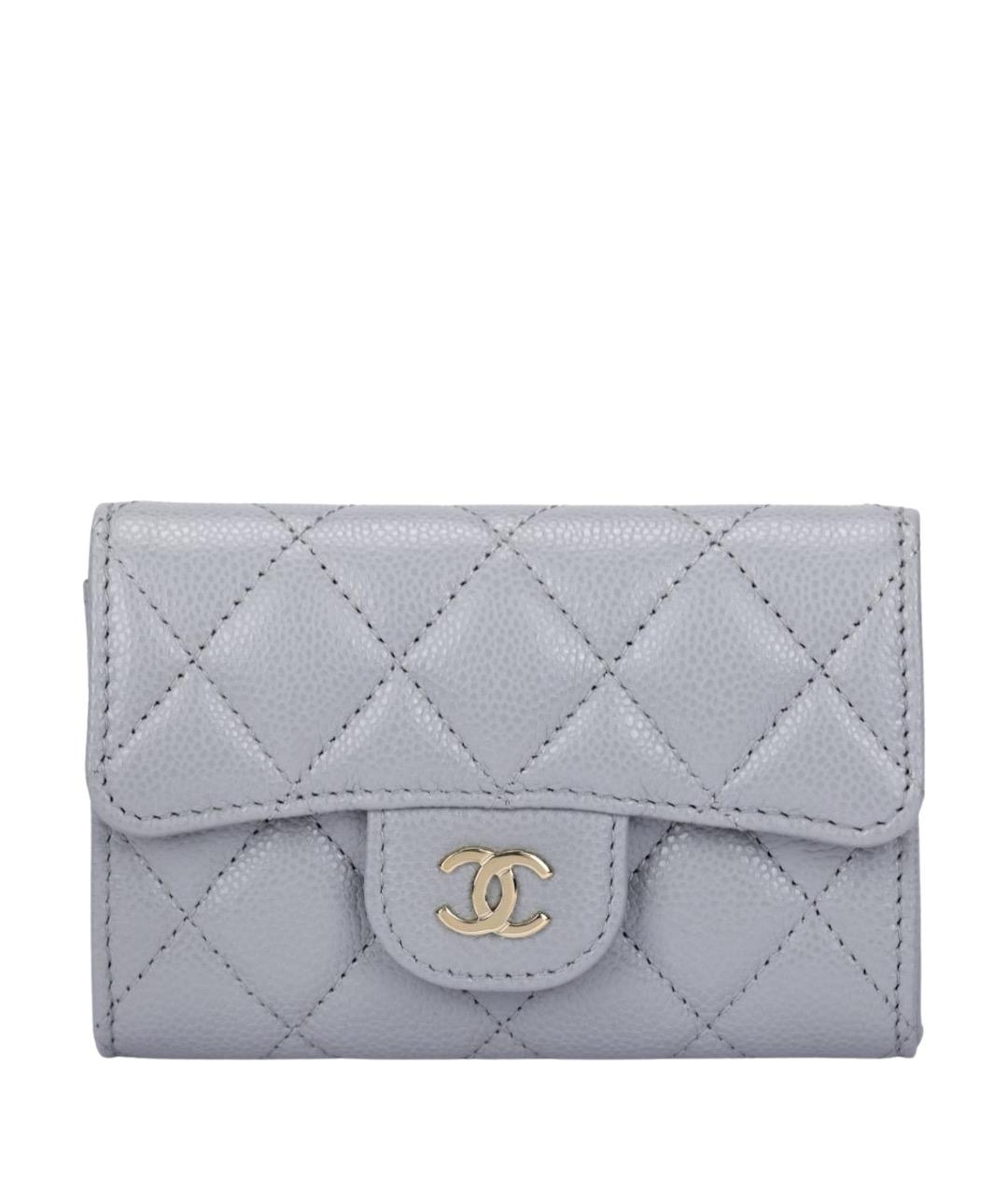 CHANEL Серый кожаный кошелек, фото 1