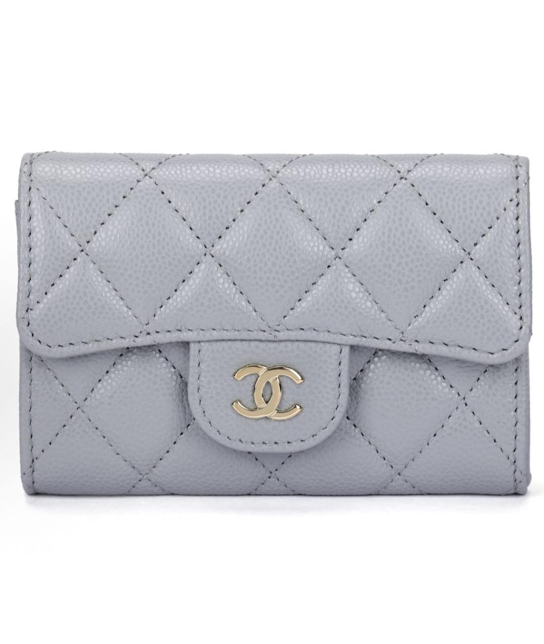 CHANEL Серый кожаный кошелек, фото 5