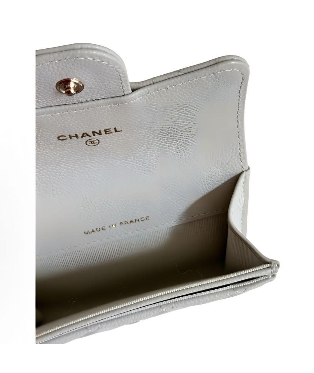 CHANEL Серый кожаный кошелек, фото 4