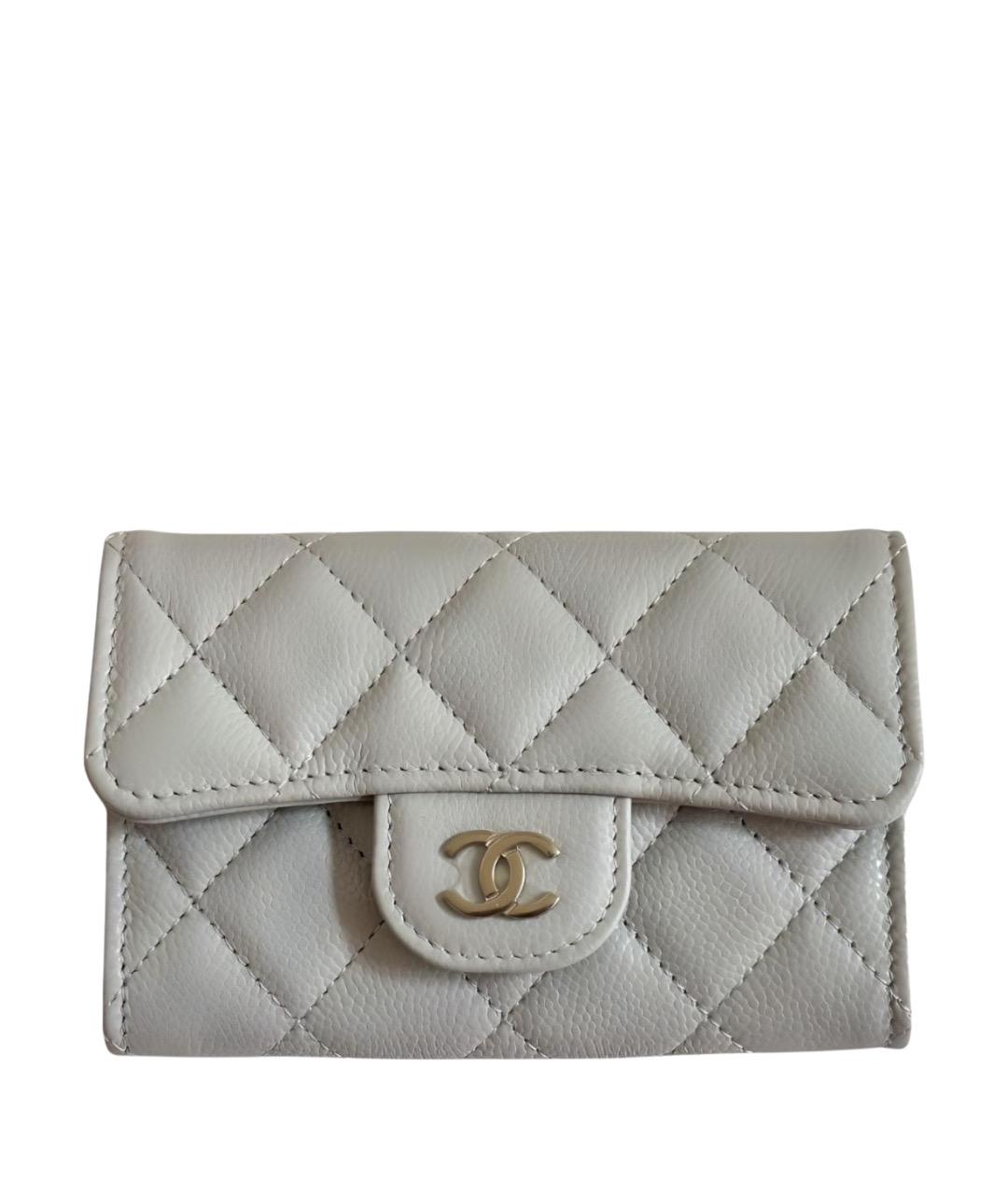CHANEL Серый кожаный кошелек, фото 1