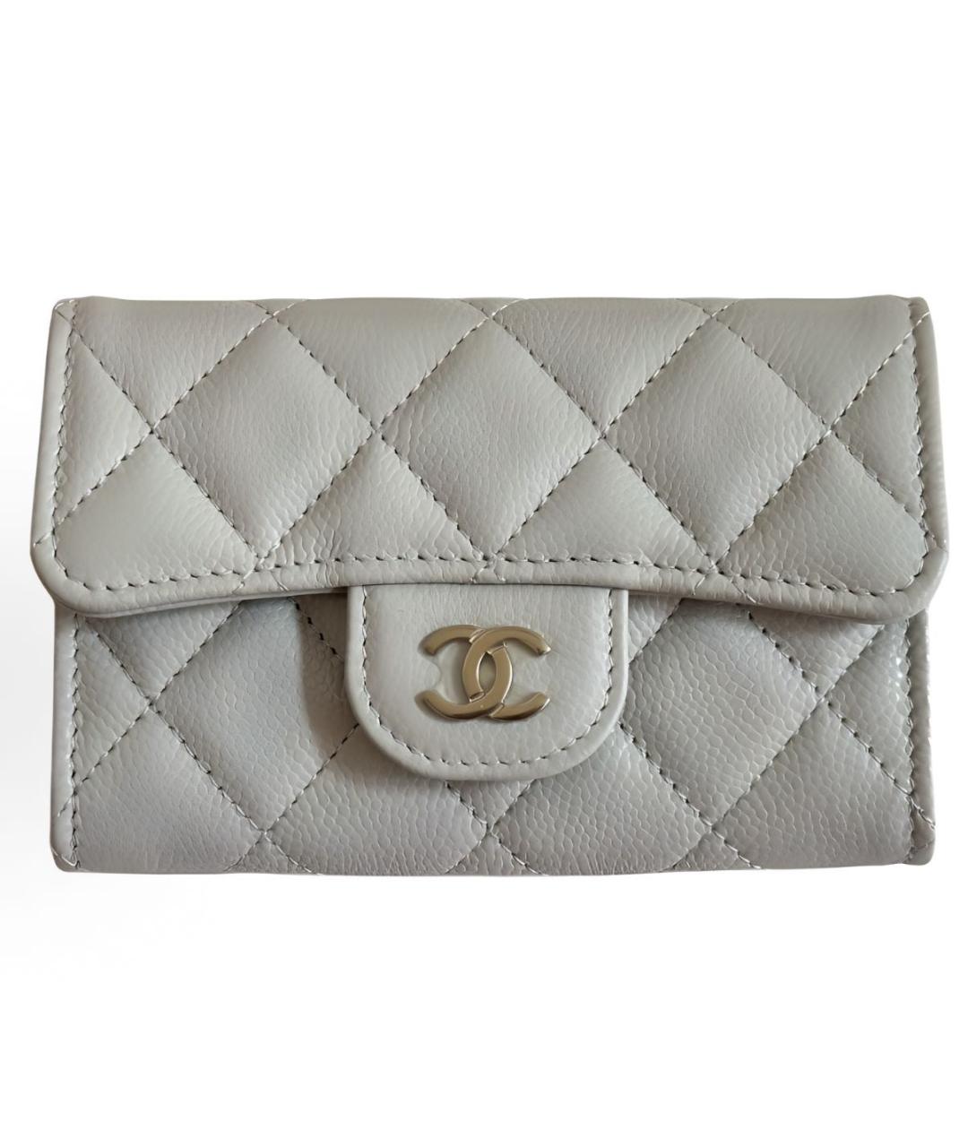 CHANEL Серый кожаный кошелек, фото 5