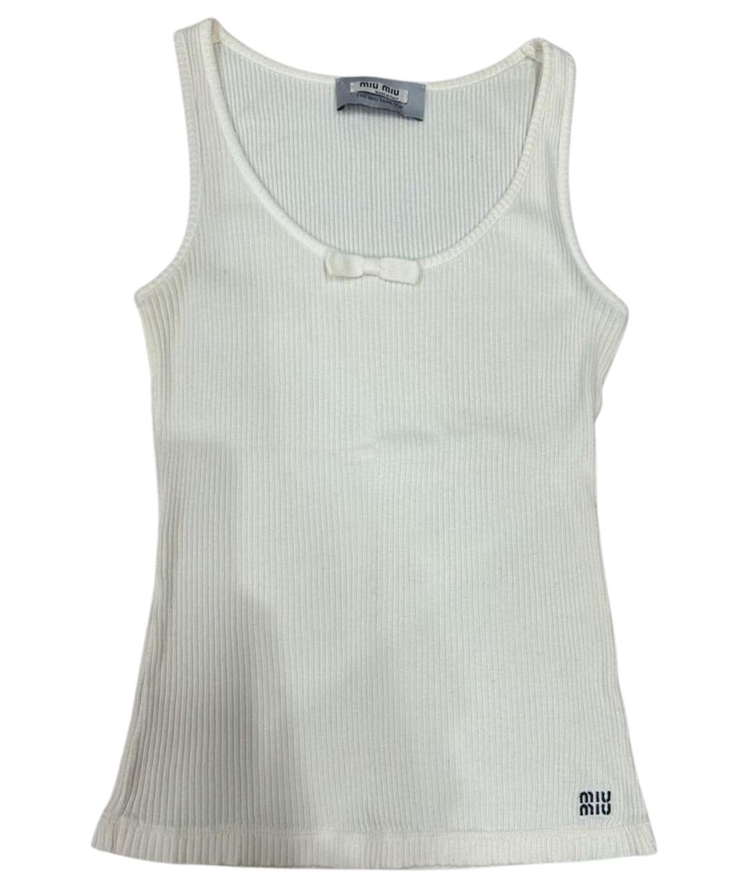 MIU MIU Белая хлопковая майка, фото 1