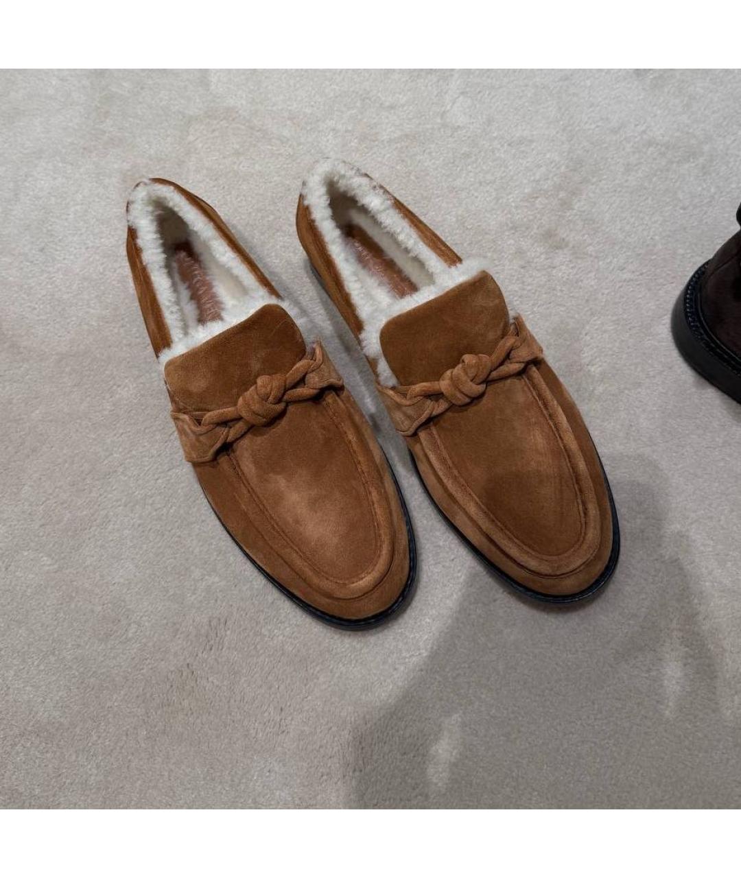 BOTTEGA VENETA Коричневые замшевые лоферы, фото 3