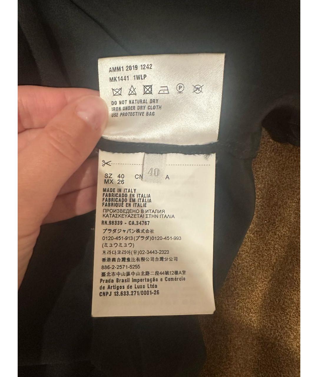 MIU MIU Черная шелковая блузы, фото 4