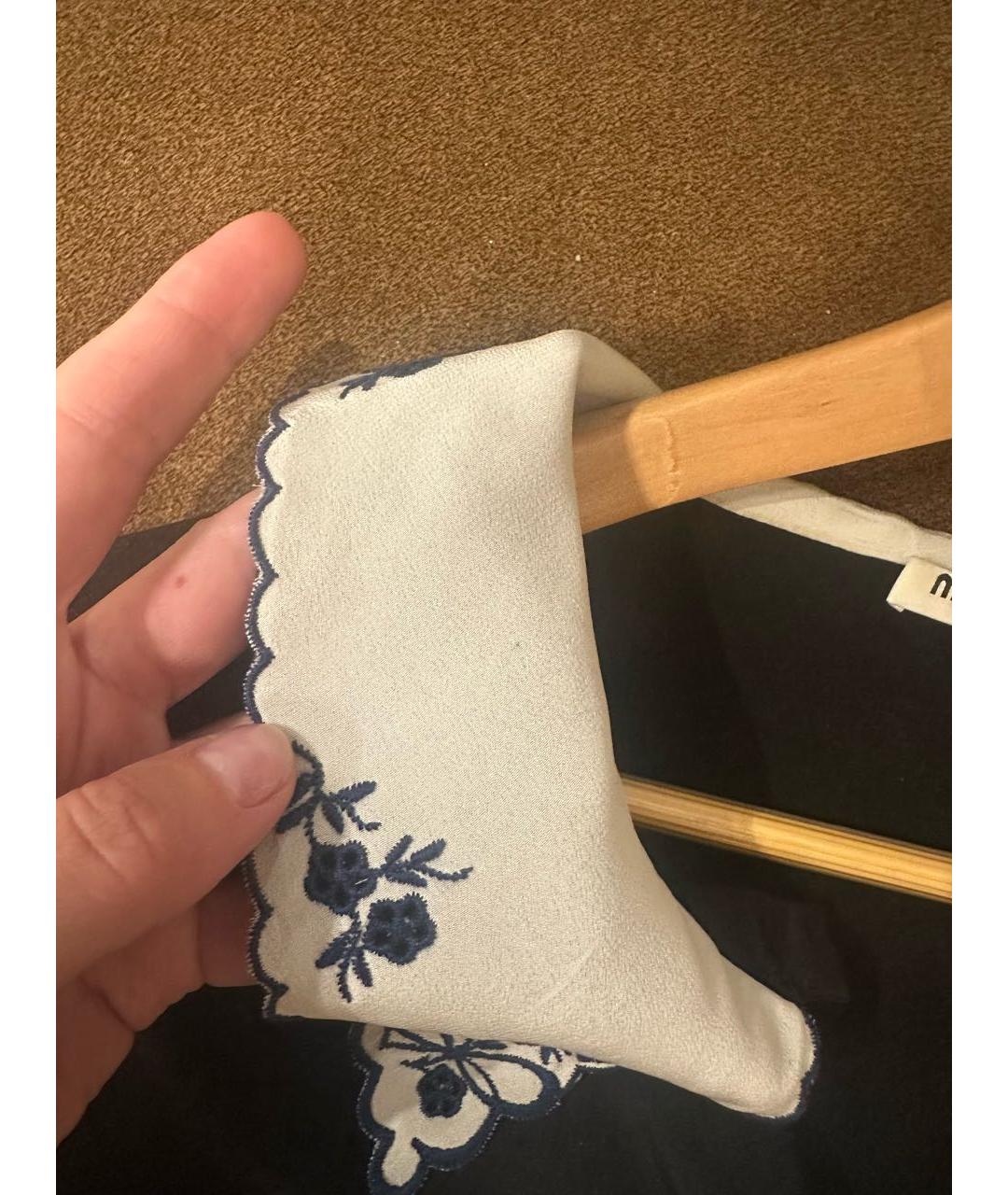 MIU MIU Черная шелковая блузы, фото 3