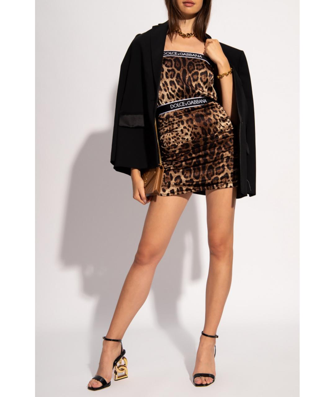 DOLCE&GABBANA Коричневое коктейльное платье, фото 2