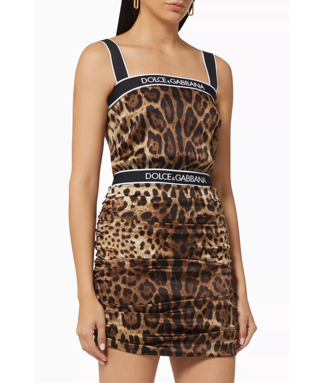 DOLCE&GABBANA Коричневое коктейльное платье, фото 6