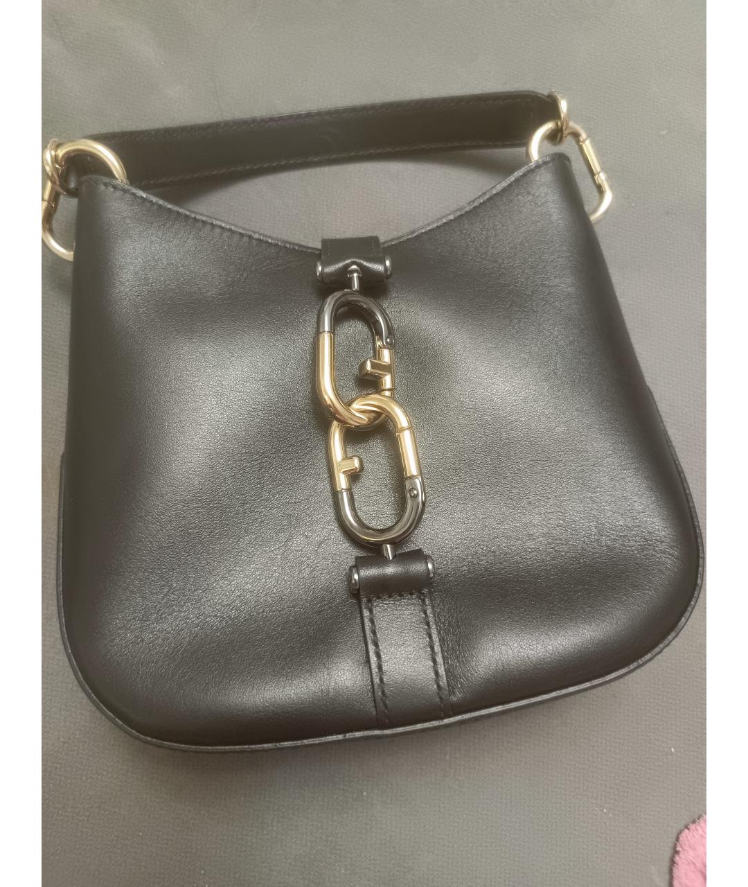 FURLA Черная кожаная сумка с короткими ручками, фото 2