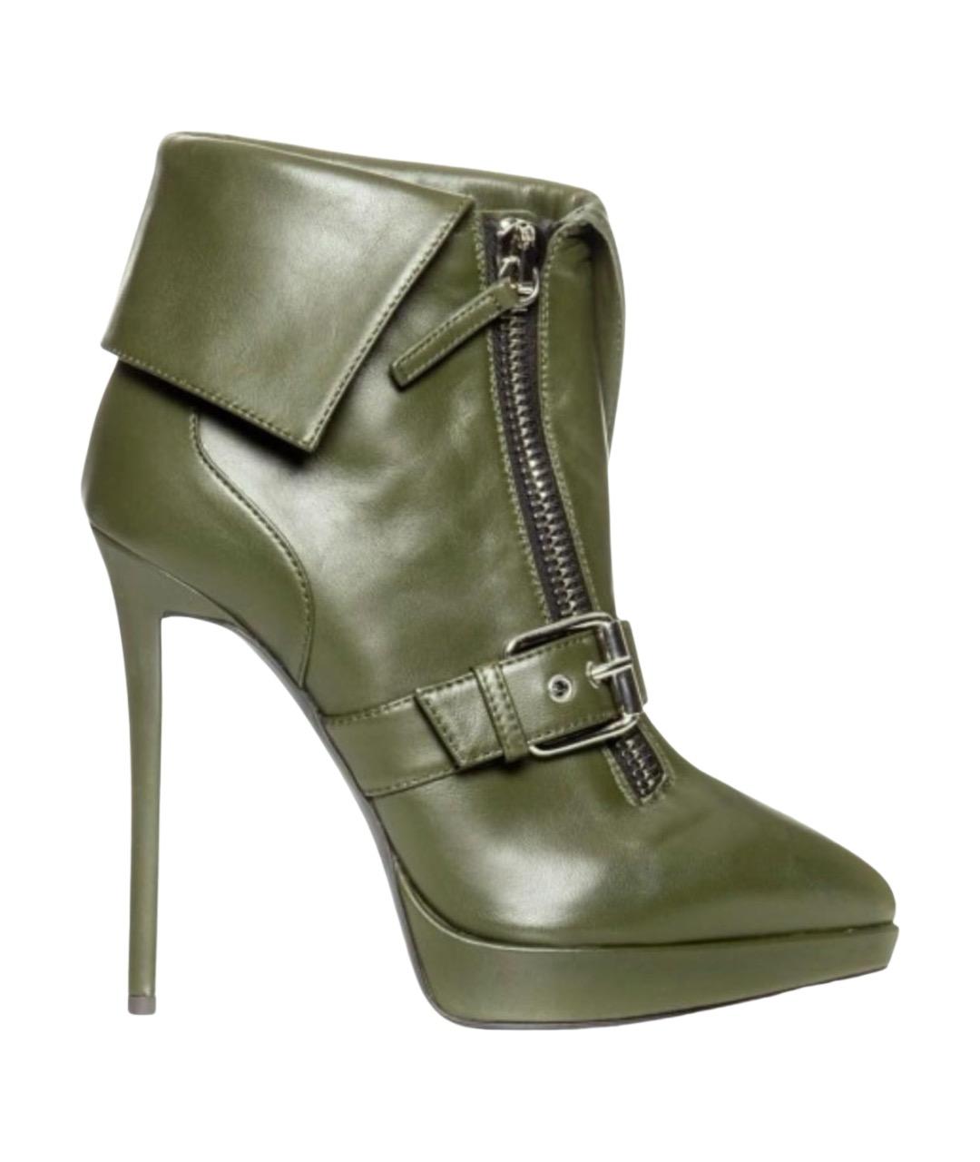 GIUSEPPE ZANOTTI DESIGN Зеленые кожаные ботильоны, фото 1