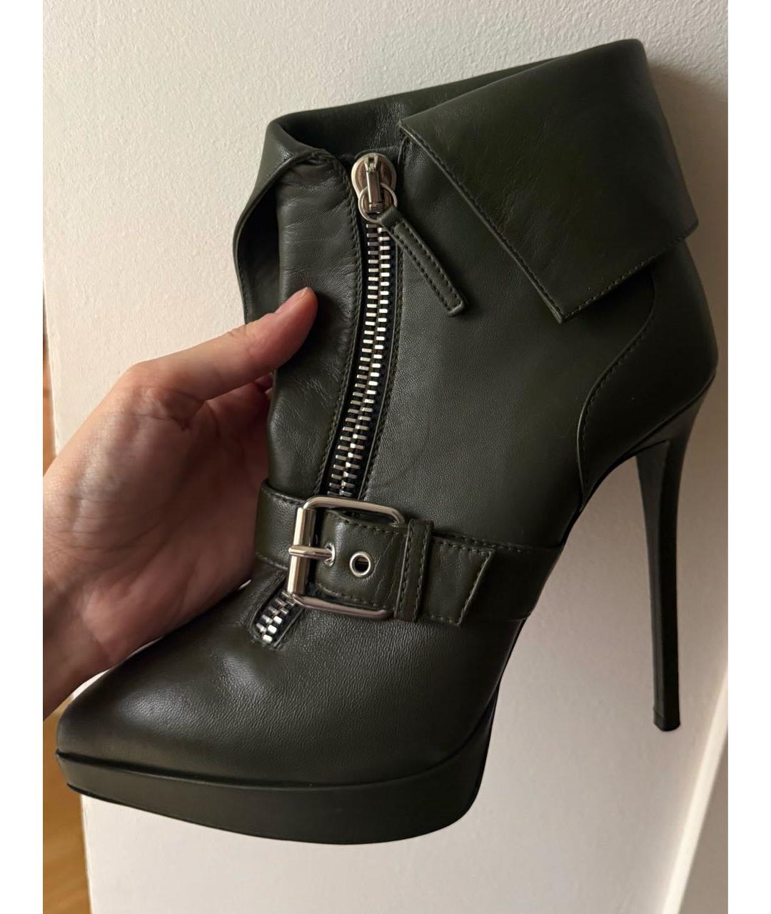 GIUSEPPE ZANOTTI DESIGN Зеленые кожаные ботильоны, фото 6