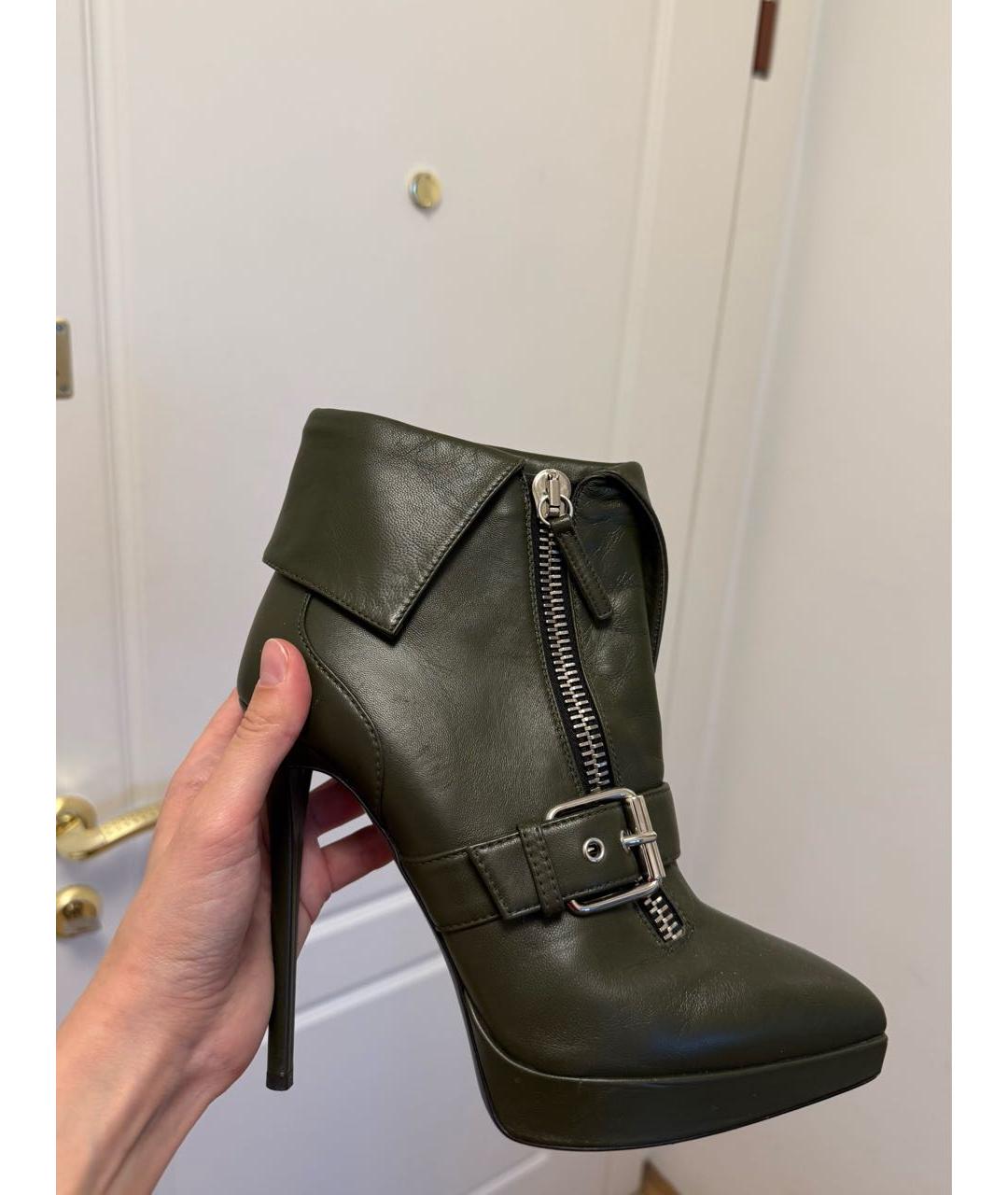 GIUSEPPE ZANOTTI DESIGN Зеленые кожаные ботильоны, фото 5