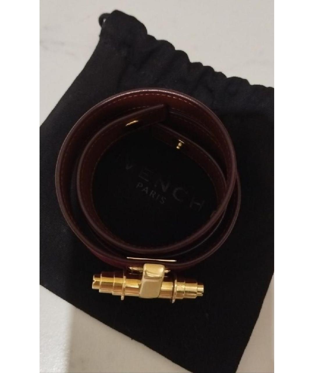 GIVENCHY Бордовый кожаный браслет, фото 2