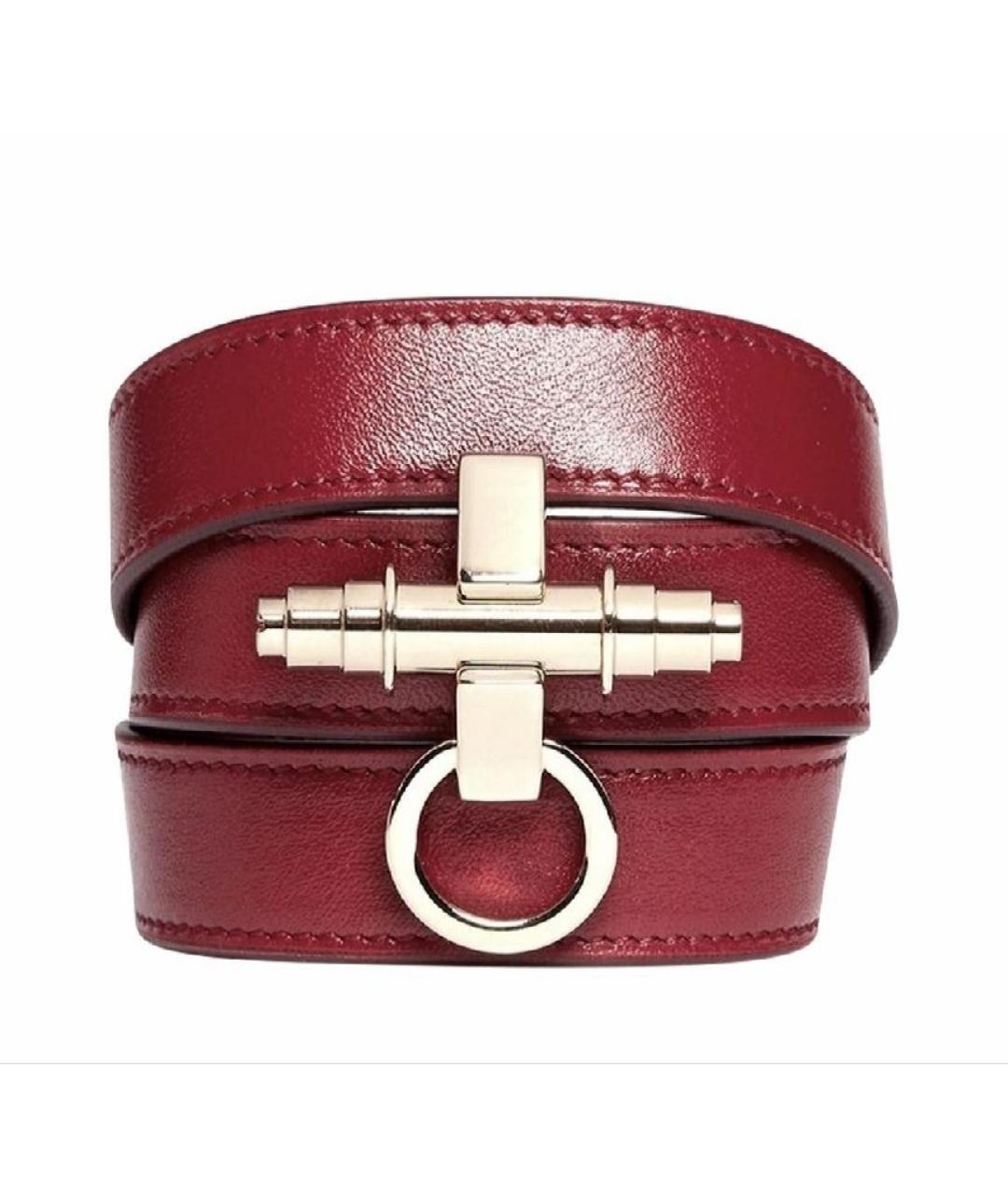 GIVENCHY Бордовый кожаный браслет, фото 10