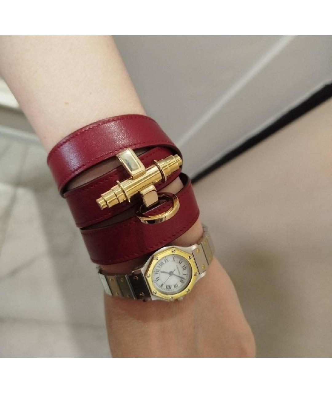 GIVENCHY Бордовый кожаный браслет, фото 6