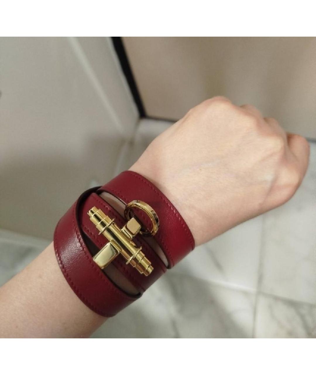 GIVENCHY Бордовый кожаный браслет, фото 7