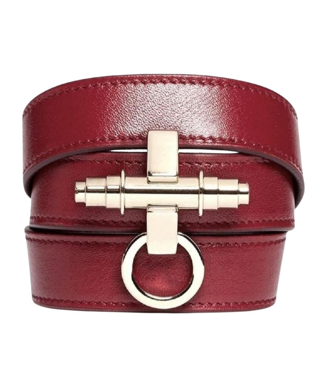 GIVENCHY Бордовый кожаный браслет, фото 1