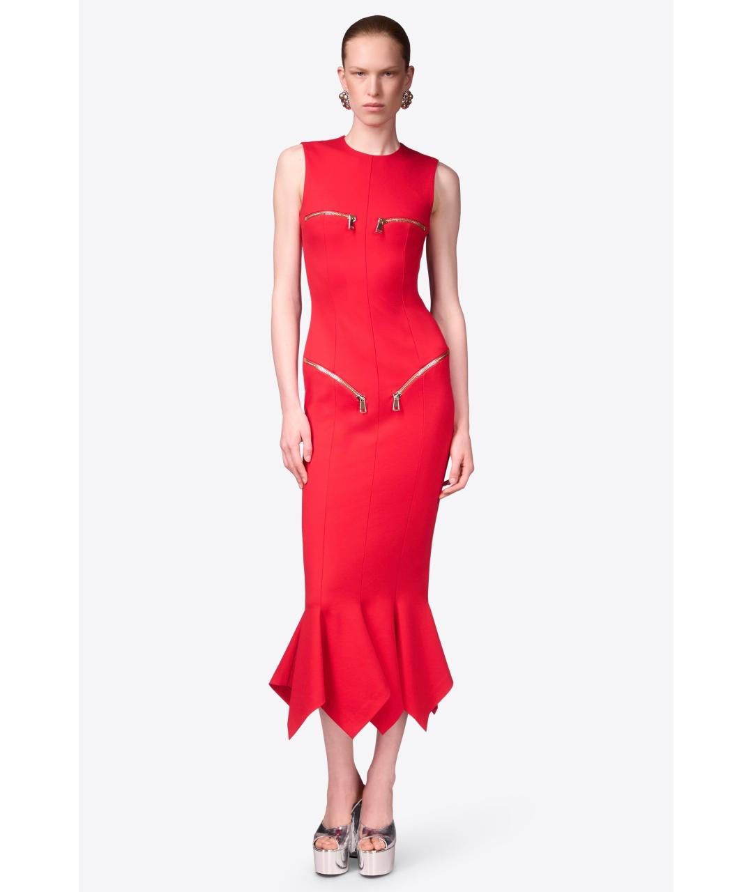 AREA Красное коктейльное платье, фото 4